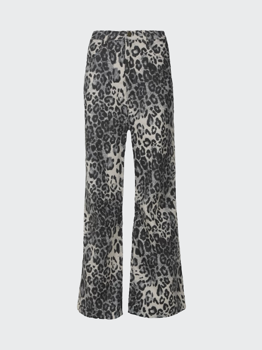 Leopard Denim Jeans