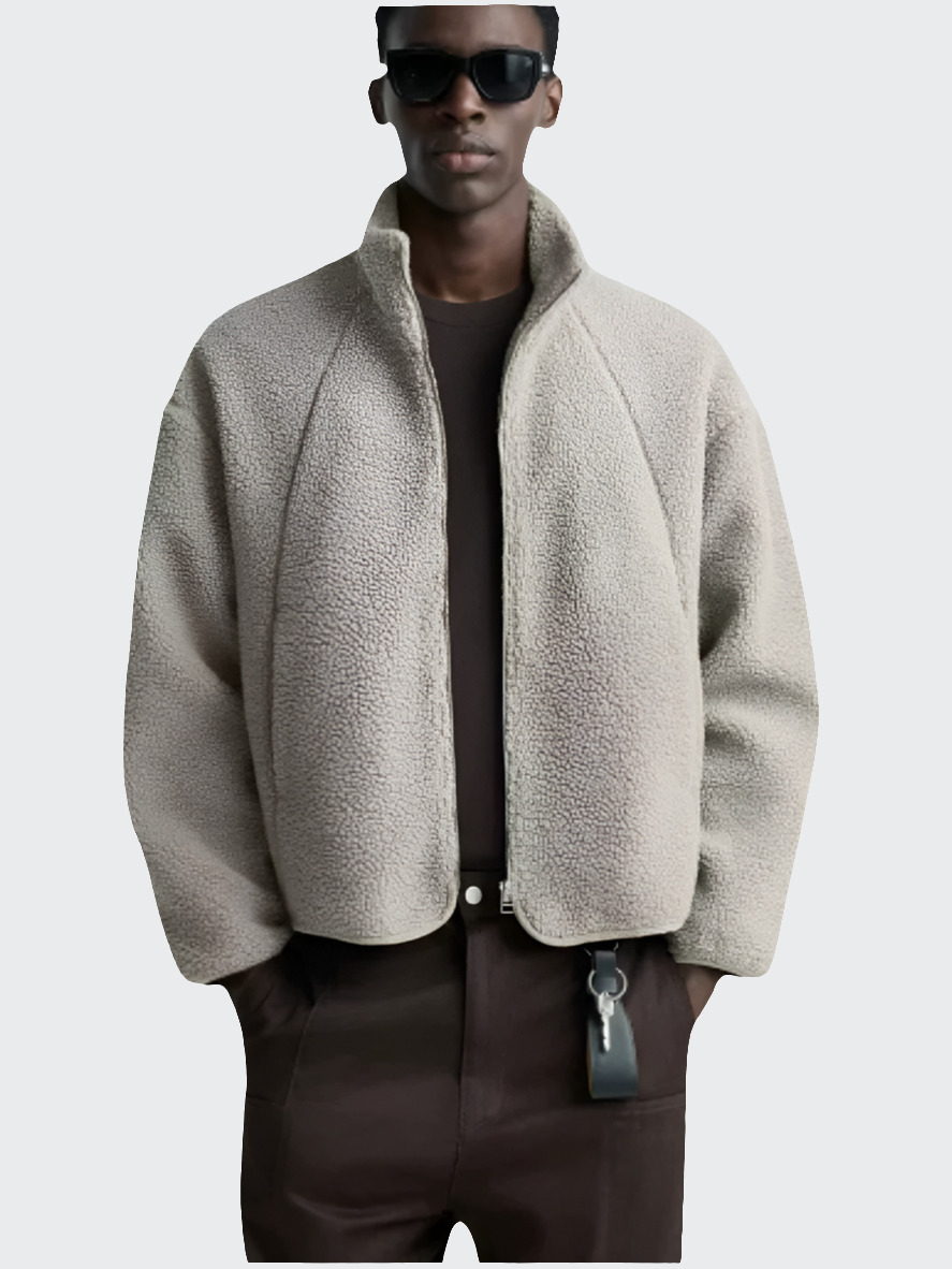 Beige Fleece Jacke
