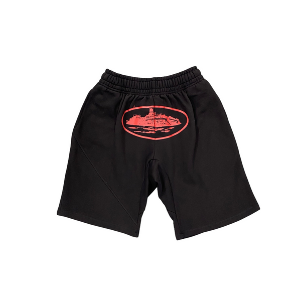 Alcatraz Shorts Red on Black